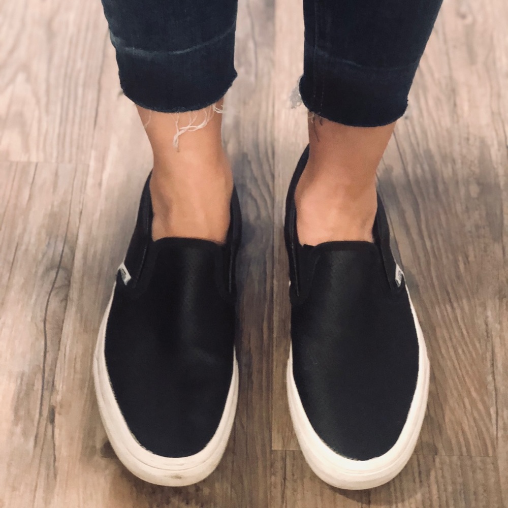 Vans Black Slide On Sneaker Flats